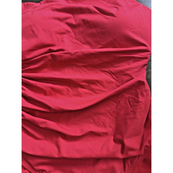 Lauren Ralph Lauren Women's Plus Size Asymmetric One-Piece swimsuit Red 16w - Picture 5 of 9